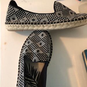 Black and White Slip-On Espadrilles